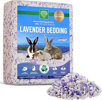 Small Pet Select- White Paper Bedding with Real Natural Lavender. Rabbits, Guinea Pigs, and Other Small Animals, 56L