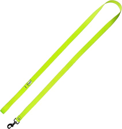 MMoose Pet Wear Standard Dog Leash - Colored Heavy Duty Pet Leashes, Made in the USA - 1 Inch x 4 Feet, Hot Yellow