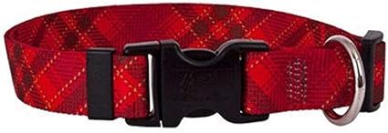 Yellow Dog Design Red Kilt Dog Collar, Medium-3/4 Wide fits Neck Sizes 14 to 20