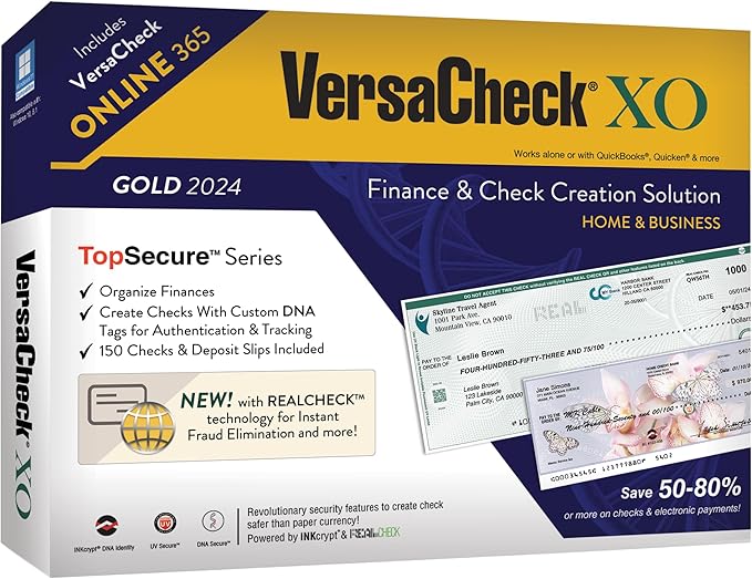 VersaCheck XO Gold 2024 - Finance and Check Creation Software - PC and ONLINE