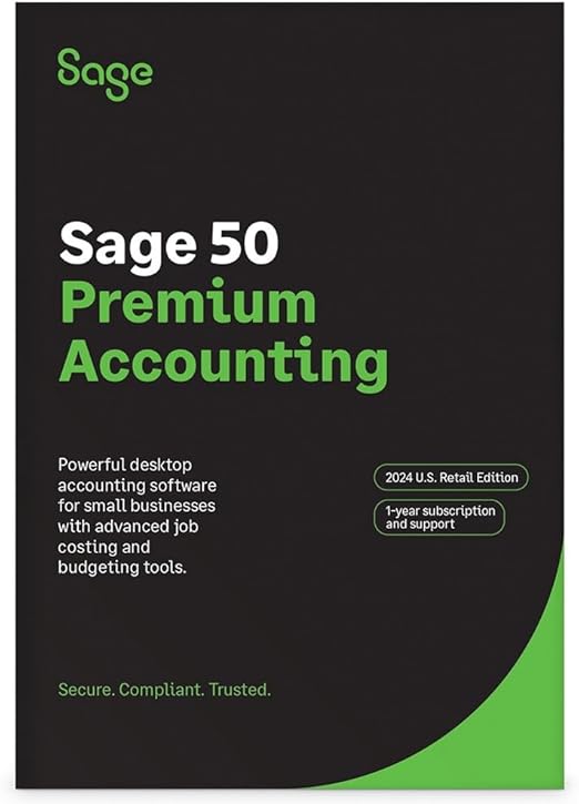 SAGE 50 PREMIUM ACCOUNTING 2024 U.S. 3-USER 1-YEAR SUBSCRIPTION