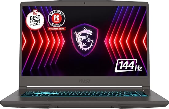 MSI Thin 15 15.6” 144Hz FHD Gaming Laptop: Intel Core i5-12450H, NVIDIA Geforce RTX 2050, 16GB DDR5, 512GB NVMe SSD, Cooler Boost 5, Win 11: Black B13UCX-2041US