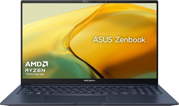 ASUS Zenbook 15 Laptop, 15.6” FHD Display, AMD Ryzen 5 7535U CPU, AMD Radeon Graphics, 16GB RAM, 512GB SSD, Windows 11 Home, Ponder Blue, UM3504DA-AS54