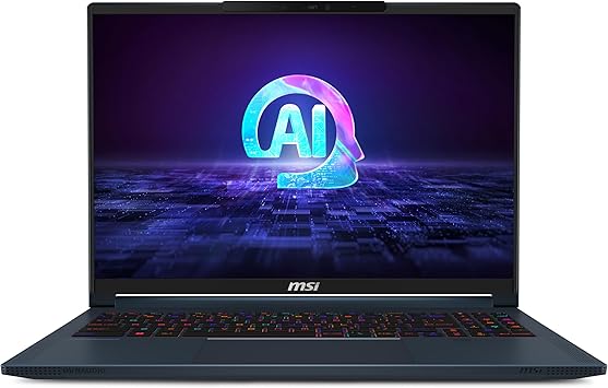 MSI Stealth 16 AI Studio 16” 240Hz QHD+ Gaming Laptop: Intel Core Ultra 9, NVIDIA Geforce RTX 4070, 64GB DDR5, 1TB NVMe SSD, Thunderbolt 4, Cooler Boost Trinity+, Win 11 PRO: Star Blue A1VGG-036US