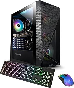 iBuyPower SlateMesh Gaming PC Computer Desktop SlateMeshA5N4601 (AMD Ryzen 5 7600, RTX 4060 8GB, 16GB DDR5 5200 Mhz, 500GB NVMe SSD, Windows 11 Home),Black