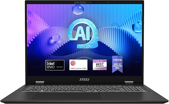 MSI Prestige 16 AI Evo Laptop: Intel Ultra 7-155H, 16