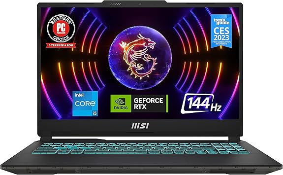 MSI Cyborg 15 Gaming Laptop: Intel Core i5-12450H GeForce RTX 2050, 15.6