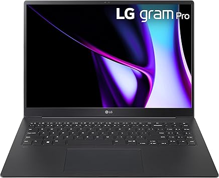 LG gram Pro 16-inch OLED Thin and Lightweight Laptop, Intel Evo Edition - AI-enabled Intel Core Ultra 7 Processor, Windows 11 Home, 32GB RAM, 2TB SSD, Black