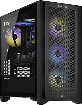 Corsair Vengeance i7400 Series Gaming PC - Liquid Cooled Intel Core i9 13900K CPU - NVIDIA GeForce RTX 4090 GPU - 2TB M.2 SSD - 64GB Vengeance RGB DDR5 Memory - Black