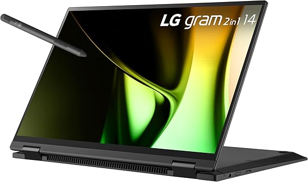 LG gram 14-inch 2in1 Lightweight Laptop, Intel Evo Edition - AI-enabled Intel Core Ultra 7 Processor, Windows 11 Home, 16GB RAM, 1TB SSD, Touch IPS Display, Black