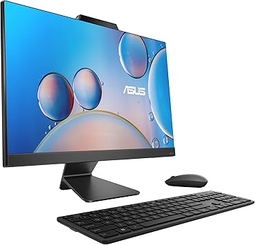 ASUS M3402 All-in-One, 23.8” FHD Display, AMD Ryzen™ 3 7320U Processor, 8GB RAM, 512GB SSD, Windows 11 Home, Kensington Lock, Black, M3402WFA-PB303