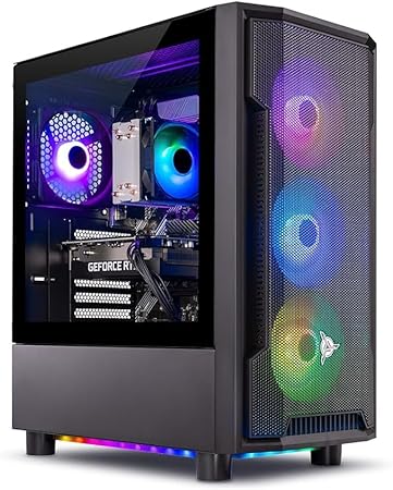 Skytech Shadow Gaming PC, Ryzen 5 7600X 4.7 GHz (5.3GHz Turbo Boost), NVIDIA RTX 4060 8GB GDDR6X, 1TB SSD, 16GB DDR5 RAM 5200, 650W Gold PSU, Wi-Fi, Win 11 Home