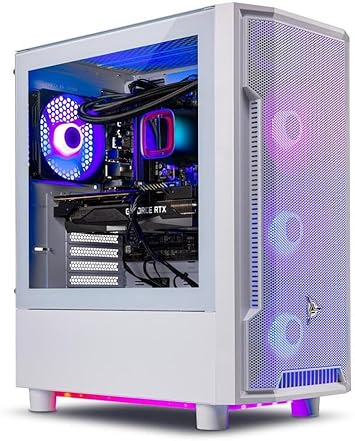 Skytech Archangel Gaming PC Desktop, Ryzen 7 5700X 3.4 GHz (4.6GHz Turbo Boost), NVIDIA RTX 4070 Super 12GB GDDR6X, 1TB SSD, 32GB DDR4 RAM 3200, 650W Gold PSU, 240mm ARGB AIO, Wi-Fi, Win 11 Home