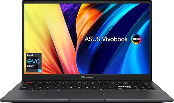 ASUS VivoBook S 15 OLED Slim Laptop, 15.6” FHD OLED Display, Intel Evo Platform, Intel Core i5-12500H CPU, 8GB RAM, 512GB SSD, Windows 11 Home, Indie Black, K3502ZA-DS51