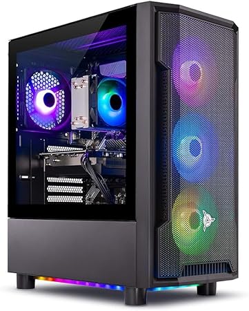 Skytech Shadow Gaming PC, Ryzen 5 7600X 4.7 GHz (5.3GHz Turbo Boost), AMD RX 7600XT 16GB GDDR6, 2TB SSD, 16GB DDR5 RAM 5200, 650W Gold PSU, Wi-Fi, Win 11 Home