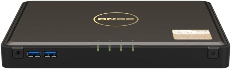 QNAP TBS-464-8G-US 4 Bay M.2 NVMe SSD NASbook Intel Celeron N5105/N5095 4-core CPU, 8GB DDR4 Memory, and 2.5GbE (1G/100M/10M) Network Connectivity (Diskless)