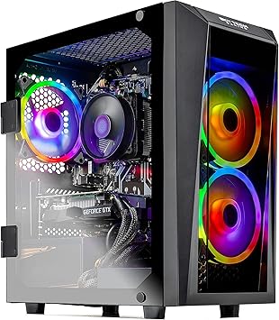 Skytech Gaming Blaze II Gaming PC Desktop – AMD Ryzen 5 3600 3.6 GHz, GTX 1650 Super, 500GB SSD, 8G DDR4 3200, 600W Gold PSU, AC Wi-Fi, Windows 10 Home 64-bit (Renewed Premium)