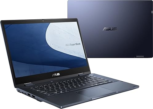 ASUS ExpertBook B3 Thin & Light Flip Business Laptop, 14” FHD, Core i7-1165G7, 512GB SSD, 16GB RAM, All Day Battery, Enterprise-Grade Video Conference, NumberPad, Win 10 Pro, B3402FEA-XH74T, Black