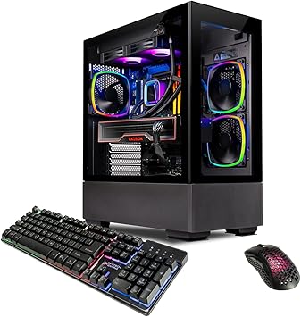 Skytech Gaming Azure Gaming PC, Ryzen 7 7700X 4.5 GHz, RX 7600, 1TB NVME, 32GB DDR5 RAM RGB, 650W Gold PSU Wi-Fi, Win 11 Home, RGB-Keyboard and RGB-Mouse Included