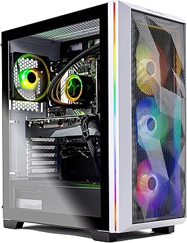 Skytech Gaming Chronos Gaming PC Desktop – Intel Core i7 12700F 2.1 GHz, NVIDIA RTX 4070, 1TB NVME SSD, 16GB DDR4 RAM 3200, 750W Gold PSU, 240mm AIO, 11AC Wi-Fi, Windows 11 Home 64-bit,White