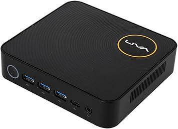 Liva Z Mini PC Computer Intel Celeron N3350 Dual-core, 4GB DDR3L/64GB eMMC, Type C Port, 4K@60Hz HDMI+mDP, WiFi, Ethernet, Dual Monitor Support (Liva Z N3350), Black