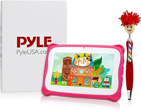 Kids Tablet W/Stylus Pen 7Inch WiFi Android 10 Children Tablet 1GB RAM 8GB Storage Quad-Core 2800 mAH Parental Control Educational Learning Games Dual Camera YouTube Toddler/Kid Proof Case (Hot Pink)