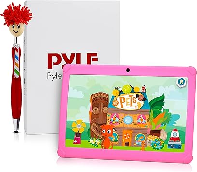 SereneLife Pyle 10.1” Kids Tablet w/Stylus Pen - 10.1-Inch Tablet w/ 1080p HD Display, Dual Camera, WiFi Compatibility, Quad-Core Processor, 1GB RAM, 8GB Storage, Kid-Proof Cover : Electronics