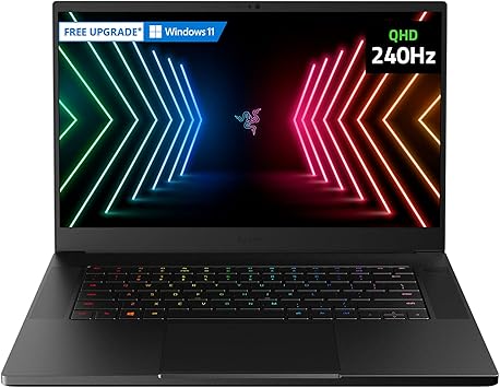 Razer Blade 15 Gaming Laptop: NVIDIA GeForce RTX 3060-11th Gen Intel 8-Core i7 CPU - 15.6” QHD 240Hz - 16GB RAM - 1TB SSD - CNC Aluminum - Chroma RGB - THX Spatial Audio - Thunderbolt 3