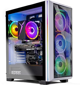 Skytech Gaming Chronos Gaming PC Desktop – AMD Ryzen 7 5700X 3.4 GHz, NVIDIA RTX 4070 Ti, 1TB NVME SSD, 16GB DDR4 RAM 3200, 750W Gold PSU, 11AC Wi-Fi, Windows 11 Home 64-bit