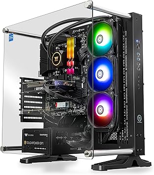 Thermaltake LCGS Shadow 360 AIO Liquid Gaming PC (AMD RYZEN 5 5600X 6-core, ToughRam DDR4 3600Mhz 16GB RGB Memory, NVIDIA® GeForce RTX™ 3060, 1TB NVMe M.2, WiFi,Win 10 Home) P3BK-B550-S36-LCS