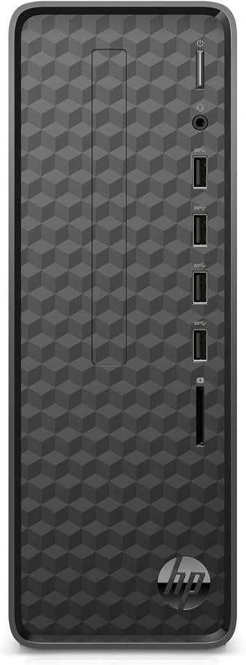 HP S01-pf1013w Slim Desktop Celeron G5900 3.4GHz Intel UHD Graphics 610 4GB RAM 1TB HDD Win 10 Home Black