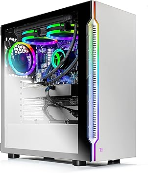 SkyTech Archangel 3.0 Gaming Computer PC Desktop - Ryzen 5 3600X 6-Core 3.8GHz, RTX 2060 6G, 1TB SSD, 16GB DDR4 3000, 240mm AIO, AC WiFi, Windows 10 Home 64-bit, White