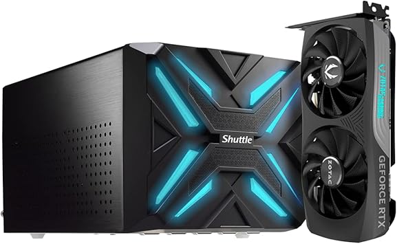 Shuttle XPC SZ270R9 Mini Gaming PC Nvidia GeForce RTX 4070 Intel Core i5-7500 3.4GHz CPU, 8GB DDR4 Memory 500GB SSD 500W PSU Windows 10 Pro