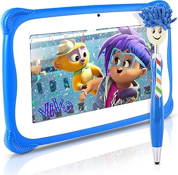 Pyle Kids Tablet with Stylus Pen, 7 Inch Android Tablet with 1080p HD Display, Dual Camera, WiFi Compatibility, Quad-Core Processor, 1GB RAM, 8GB Storage, Kid Proof Cover