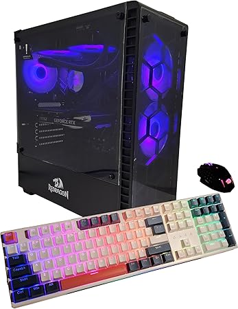 Redragon - Gaming System - Blaze Series - Intel Core i7 13700K 3.4 GHz, NVIDIA RTX 4070, 500GB PCIe 4.0 (NVMe), 32GB DDR5 RAM, 850W Gold PSU, 240mm AIO, Windows 11 Pro 64-bit, with Keyboard and Mouse