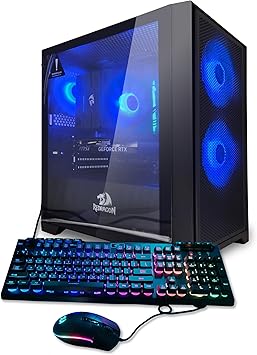 Redragon - Gaming System - Fire Series - Intel Core i5 14600K 3.5 GHz, NVIDIA RTX 4060, 1TB NVME SSD, 16GB DDR4 RAM 3200, 650W Gold PSU, Windows 11 Home 64-bit, with Gaming Keyboard and Mouse