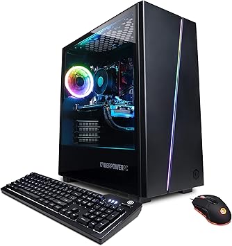 CyberpowerPC Gamer Master Gaming PC, AMD Ryzen 5 7600X 4.7GHz, Radeon RX 6600 XT 8GB, 16GB DDR5, 1TB NVMe SSD, WiFi Ready & Win 11 Home (GMA1412A3), Black