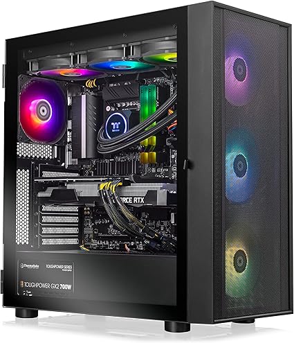 Thermaltake Vortex i3711 AIO Liquid Cooled Gaming PC (Intel Core™ i7-11700K, ToughRam DDR4 3600Mhz 16GB RGB Memory, NVIDIA® GeForce RTX™ 3070, 1TB M.2 NVMe, Win 10 Home) H5VX-Z590-370-LCS