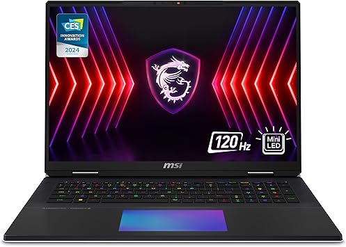 MSI Titan 18 HX 1” 120Hz MiniLED UHD+ Gaming Laptop: Intel Core i9-14900HX, NVIDIA Geforce RTX 4090, 128GB DDR5, 4TB NVMe SSD, 2X Thunderbolt 4, Cooler Boost 5, Win 11 Pro: Black A14VIG-036US