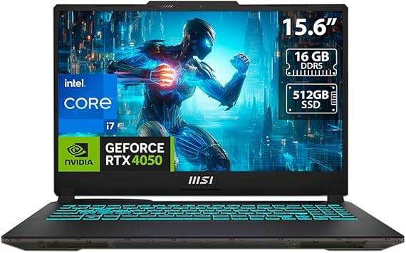 MSI Cyborg 15 15.6” 144Hz FHD Gaming Laptop: Intel Core i7-13620H, NVIDIA Geforce RTX 4050, 16GB DDR5, 512GB NVMe SSD, Cooler Boost 5, Win 11 Home: Black A13VE-218US