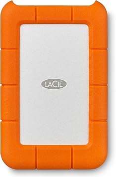 LaCie Rugged Mini 2TB External Hard Drive Portable HDD - USB 3.0/ 2.0 Compatible, Drop Shock Dust Rain Resistant Shuttle Drive, For Mac And PC Computer (LAC9000298), orange