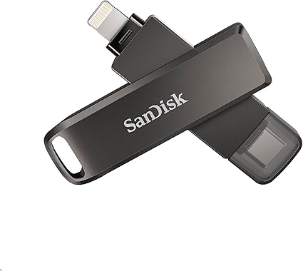 SanDisk 128GB iXpand Flash Drive Luxe - The 2-in-1 USB for iPhone, iPad, and Computer - Thumb Drive with Lightning and USB Type-C Connectors – SDIX70N-128G-GN6NE