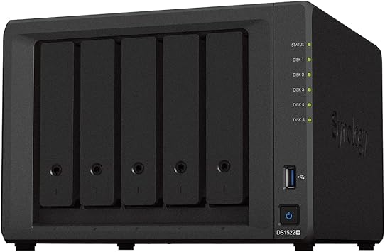 Synology 5-bay DiskStation DS1522+ (Diskless),Black