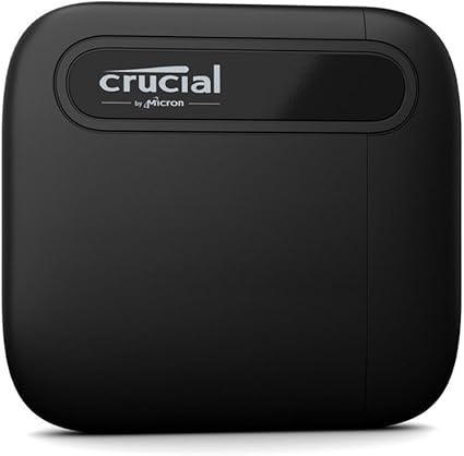 Crucial X6 2TB Portable SSD - Up to 800MB/s - PC and Mac - USB 3.2 USB-C External Solid State Drive - CT2000X6SSD9, Black