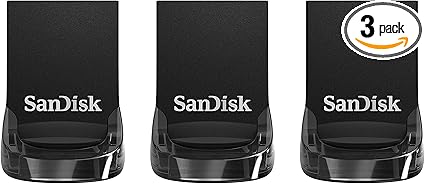 SanDisk 32GB 3-Pack Ultra Fit USB 3.1 Flash Drive (3x32GB) - SDCZ430-032G-G46T, Black