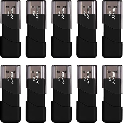 PNY 16GB Attaché 3 USB 2.0 Flash Drive 10 Count(Pack of 1), BLACK