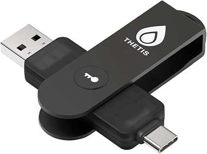 Thetis Pro FIDO2 Security Key, Two Factor Authentication NFC Security Key FIDO 2.0, Dual USB A Ports & Type C for Multi layered Protection (HOTP) in Windows/MacOS/Linux, Gmail, Facebook,Dropbox,Github