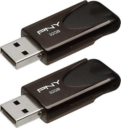 PNY 32GB Attaché 4 USB 2.0 Flash Drive 2-Pack, black