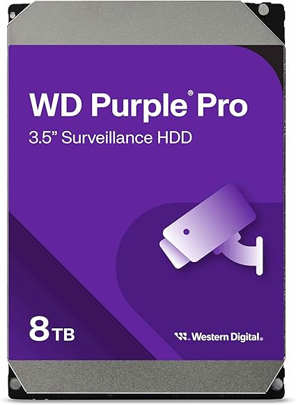 Western Digital 8TB WD Purple Pro Surveillance Internal Hard Drive HDD - SATA 6 Gb/s, 256 MB Cache, 3.5