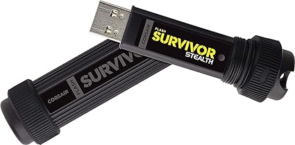 Corsair Flash Survivor Stealth 128GB USB 3.0 Flash Drive, Black